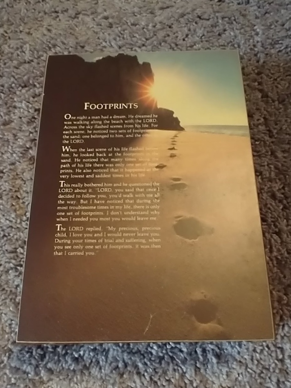 Footprints Poem Wooden Storage Box